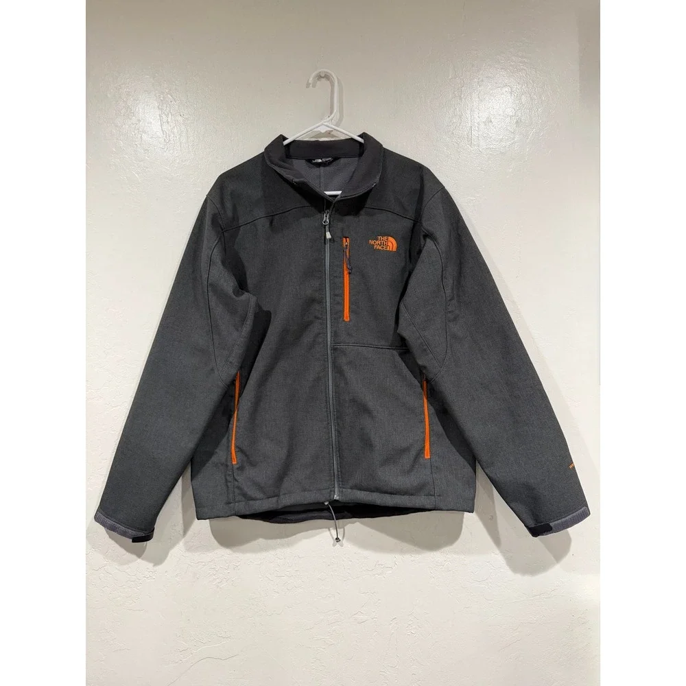 The North Face Apex Bionic 2 Jacket Mens Large Grey Orange WindWall Softshell